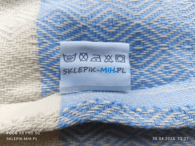ELMAS PESTEMAL 175x90 Turecki Ręcznik na Plażę do Sauny Pareo JASNY NIEBIESKI 