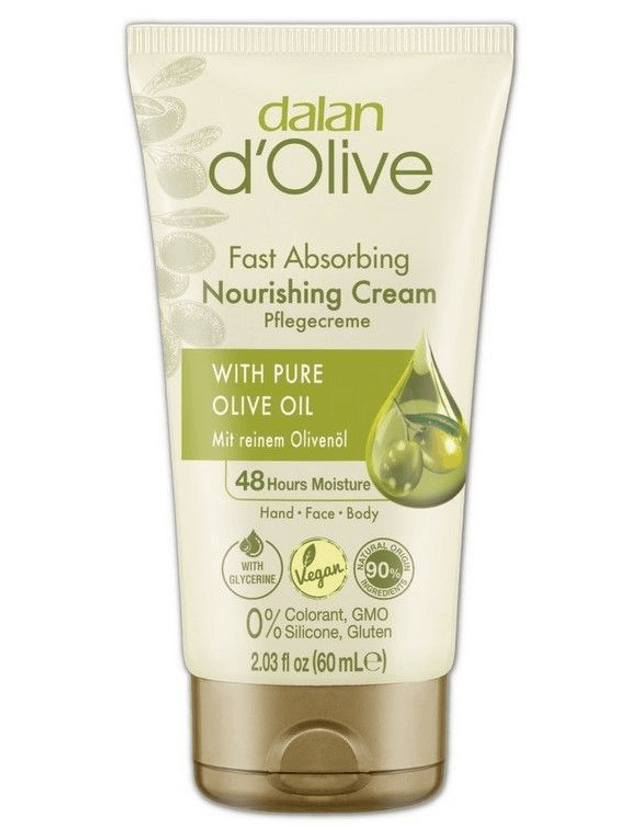 DALAN d'Olive ZESTAW 180 Krem Odżywczy 60ml + Krem Intensywnie Nawilżający 20ml + Mydło w Kostce Nawilżające 100g