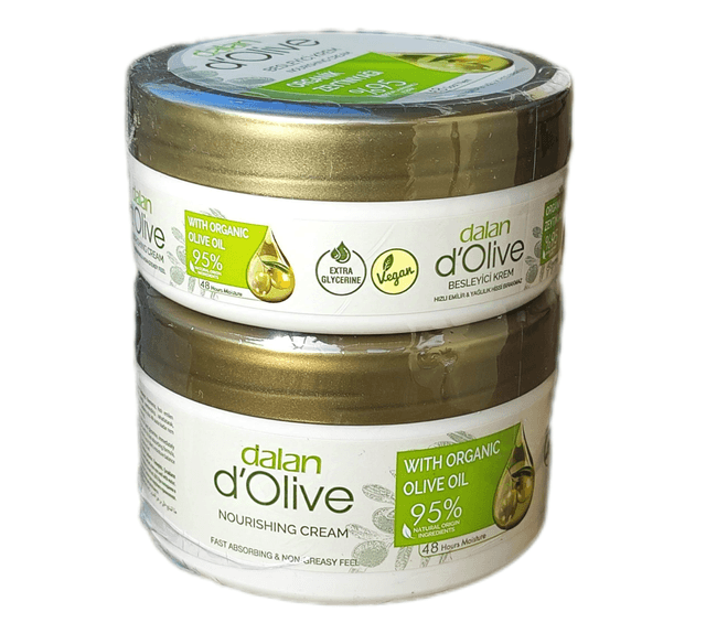 NOWY ZESTAW!!! DALAN d&#039;Olive 400ml (150ml + 250ml) Krem do Twarzy i Ciała z OLIWĄ Z OLIWEK